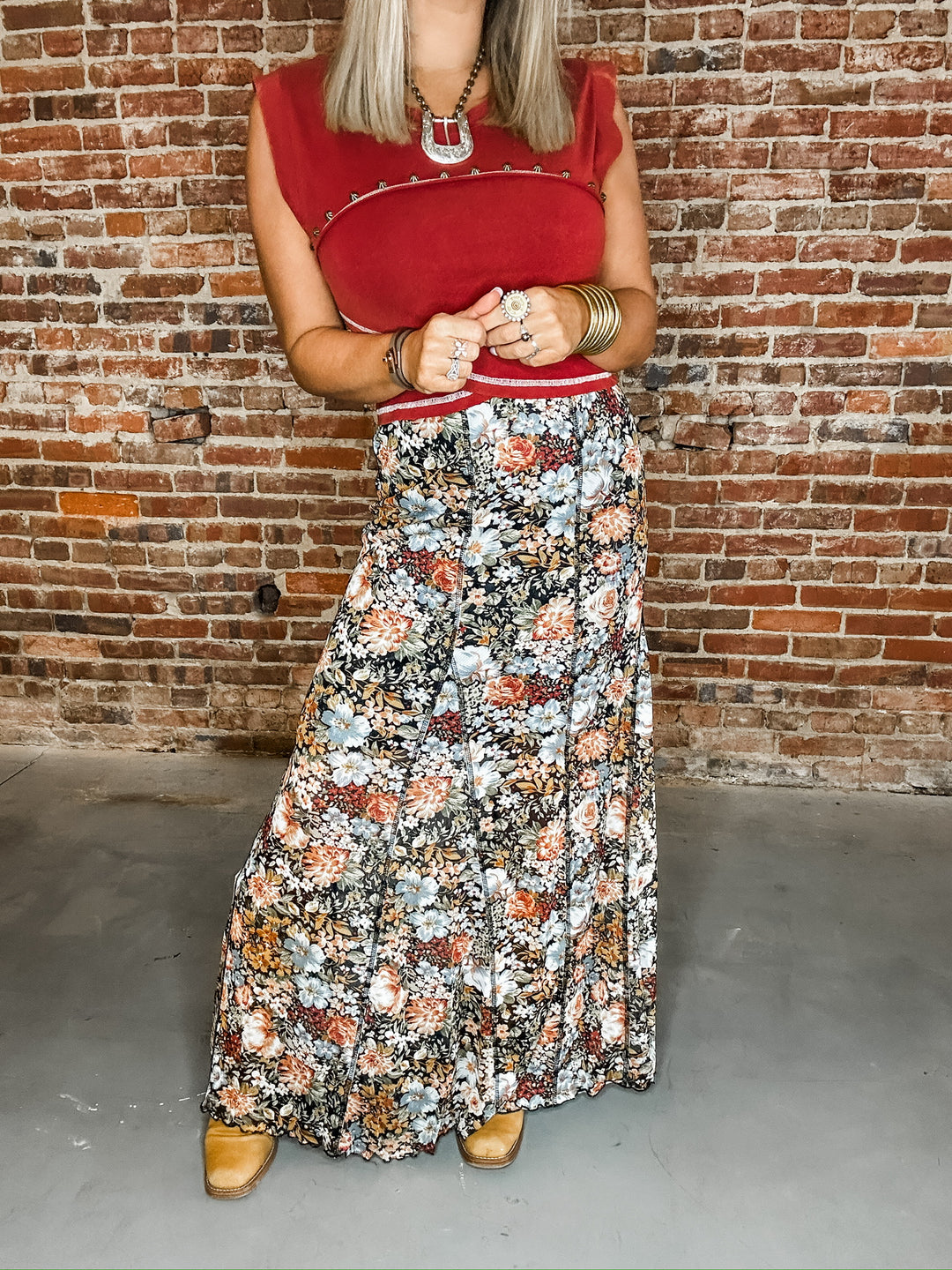 Vintage Soul Floral Maxi Skirt