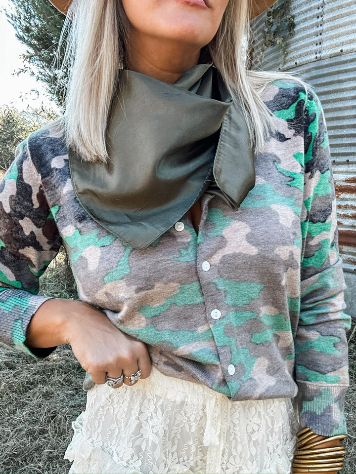 Solid Olive Green Wild Rag Scarf