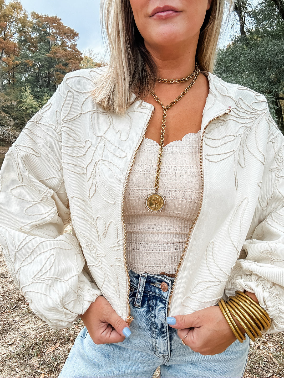 Golden Stitch Embroidered Jacket