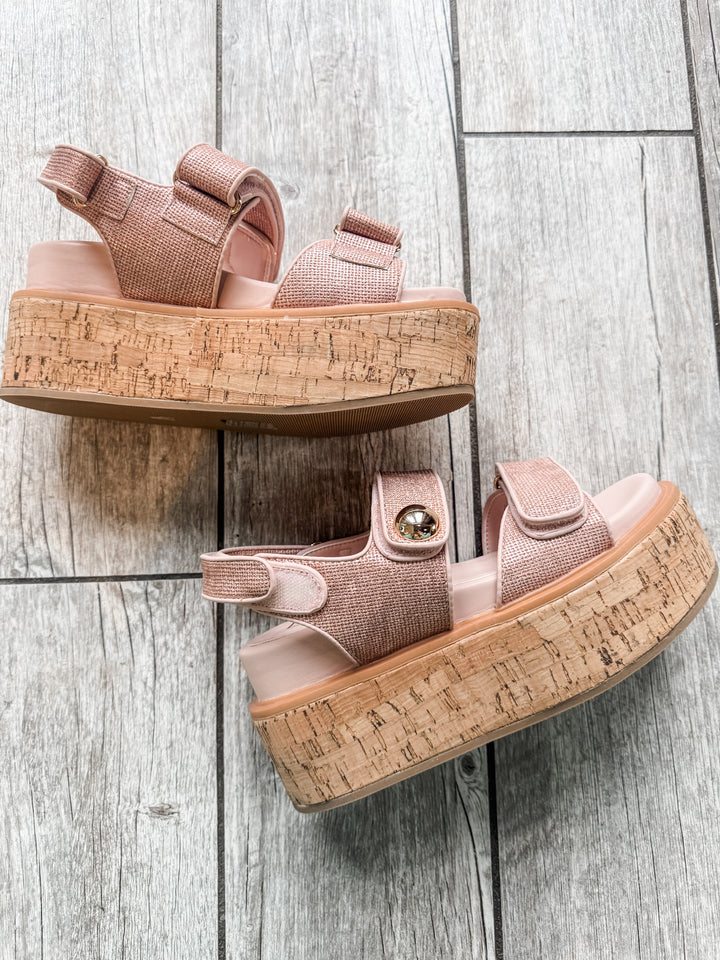 Blush Woven Lucille Sandal