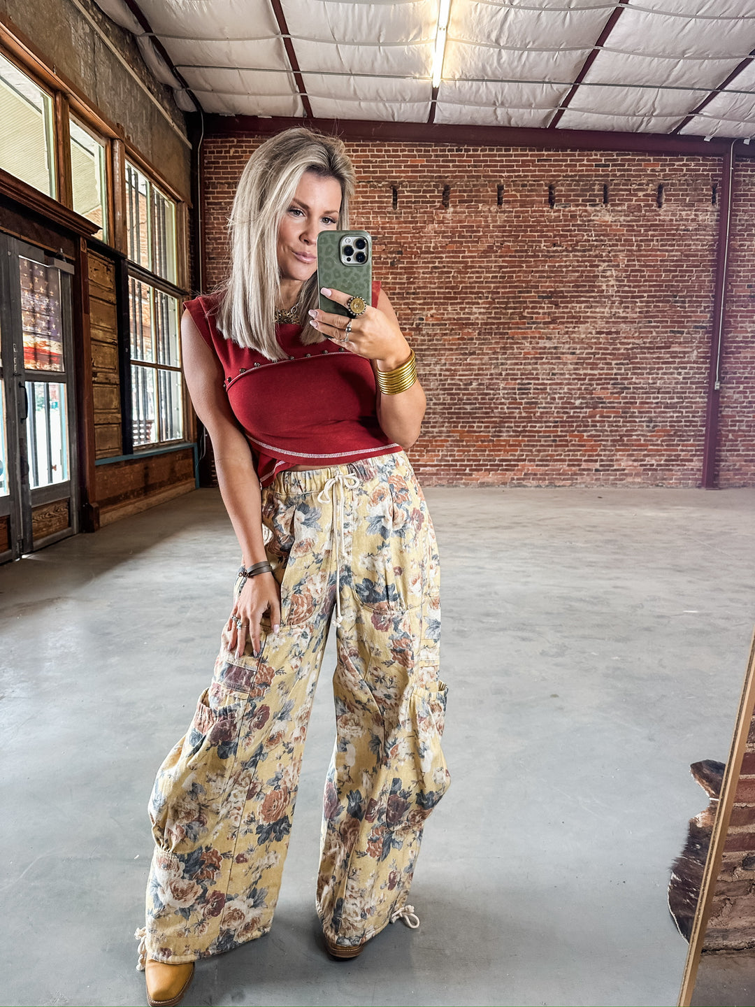 Memory Lane Floral Denim Bottoms