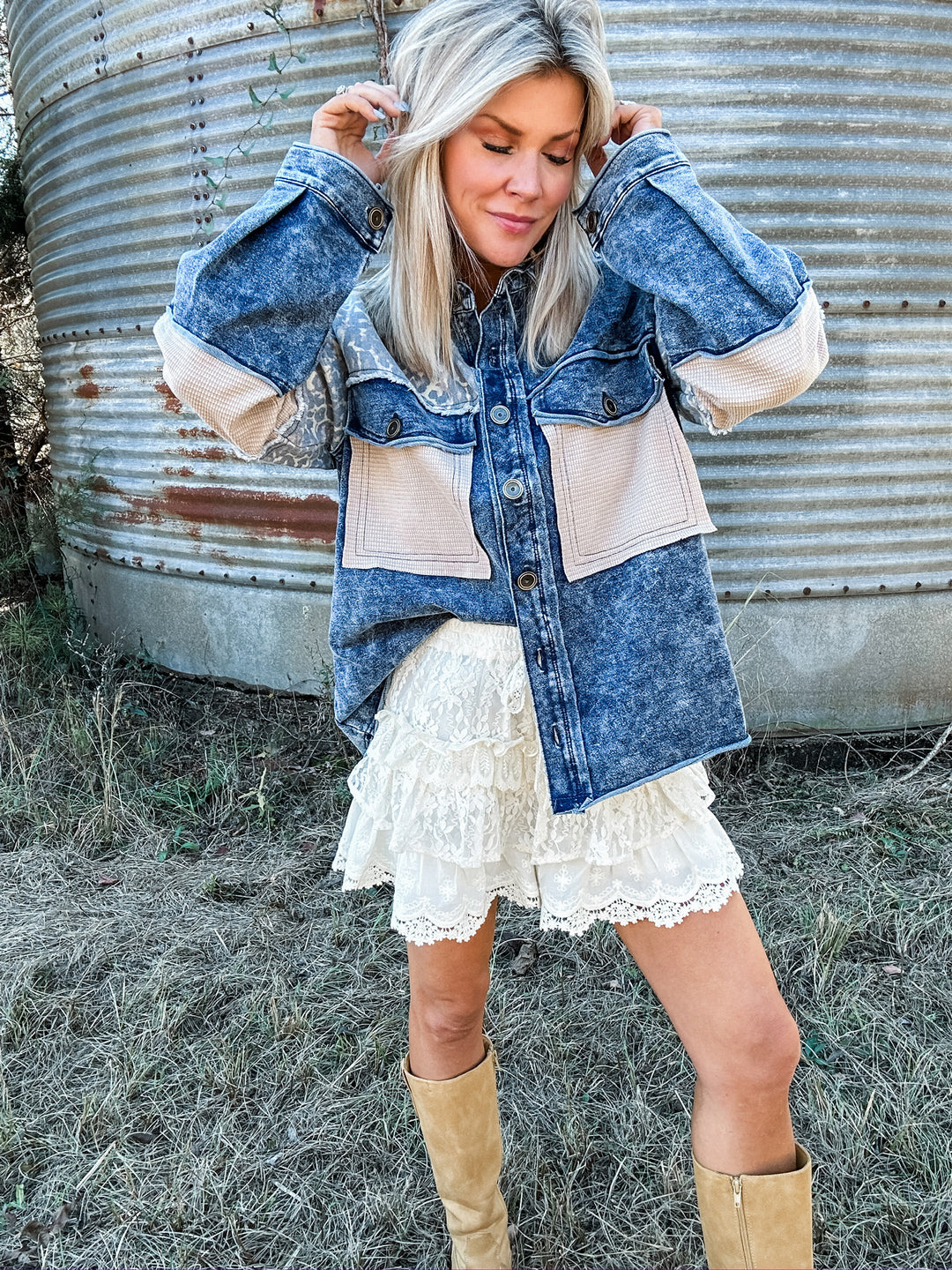 Roam Free Denim Mix Shacket