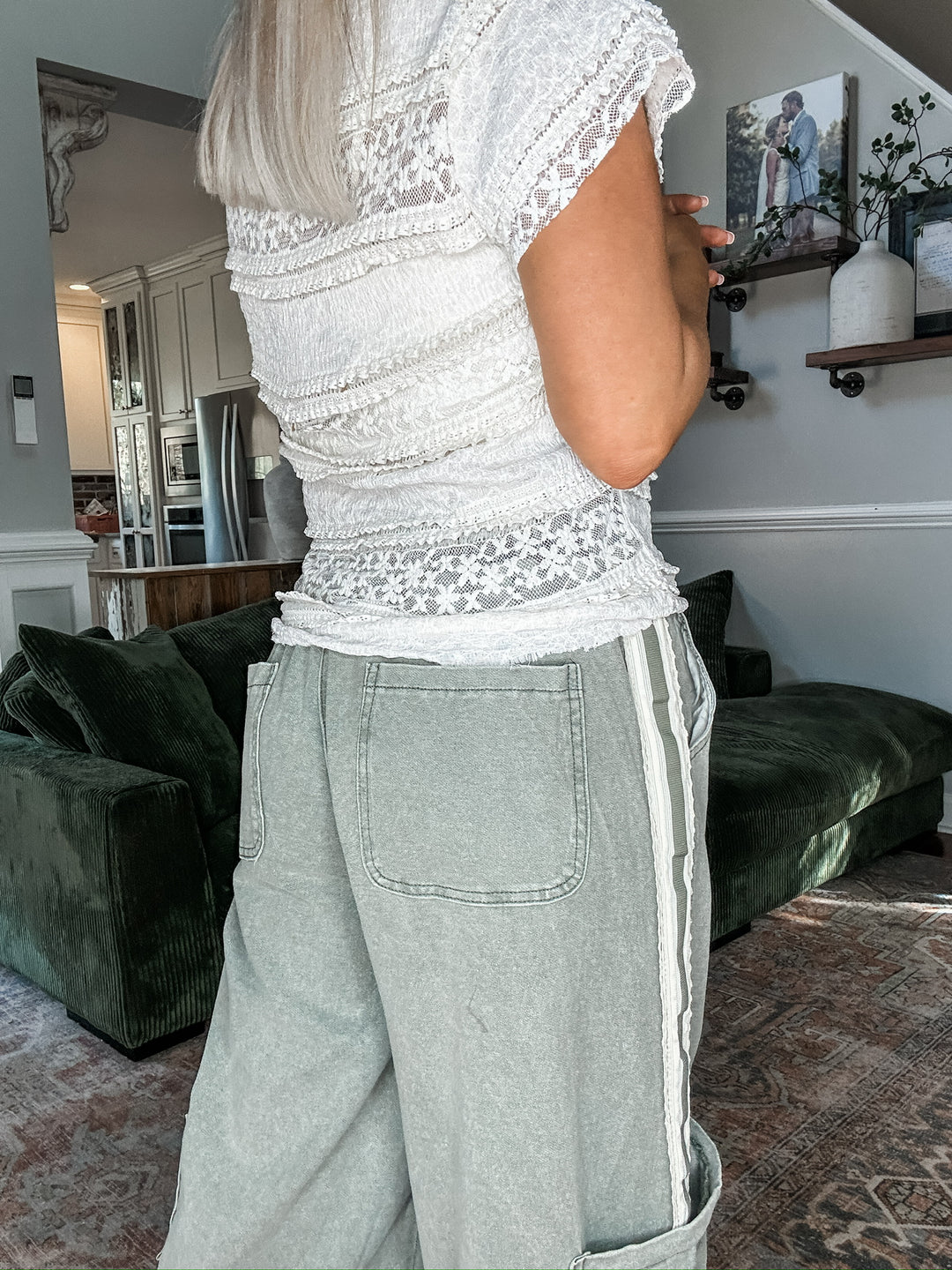 Casual Cut Track Pants - Olive