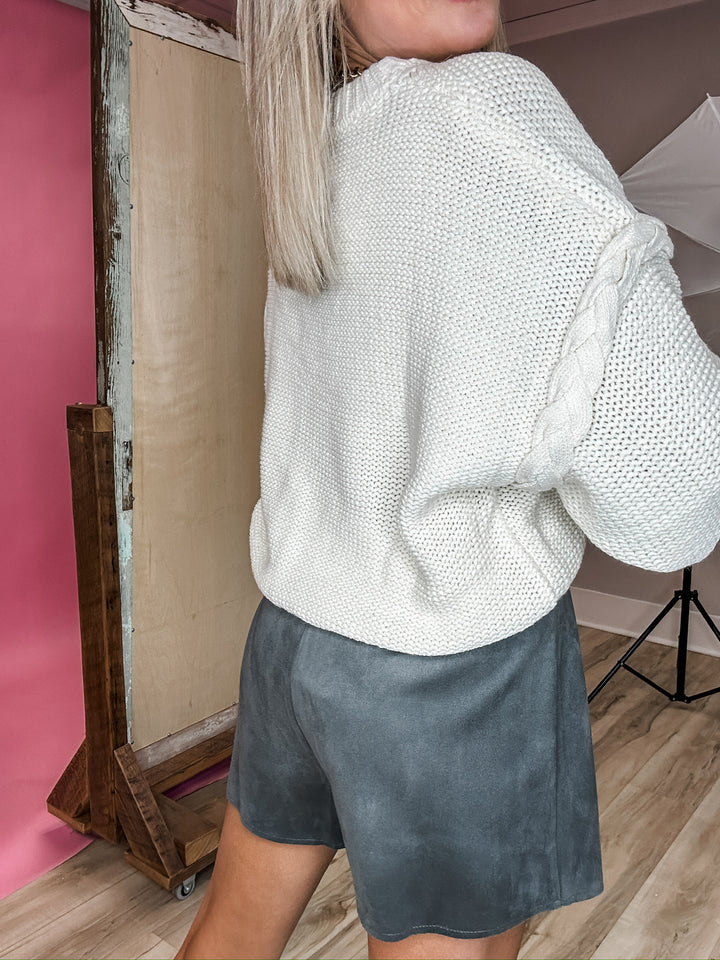 Take Me Out Faux Suede Skort - DOORBUSTER