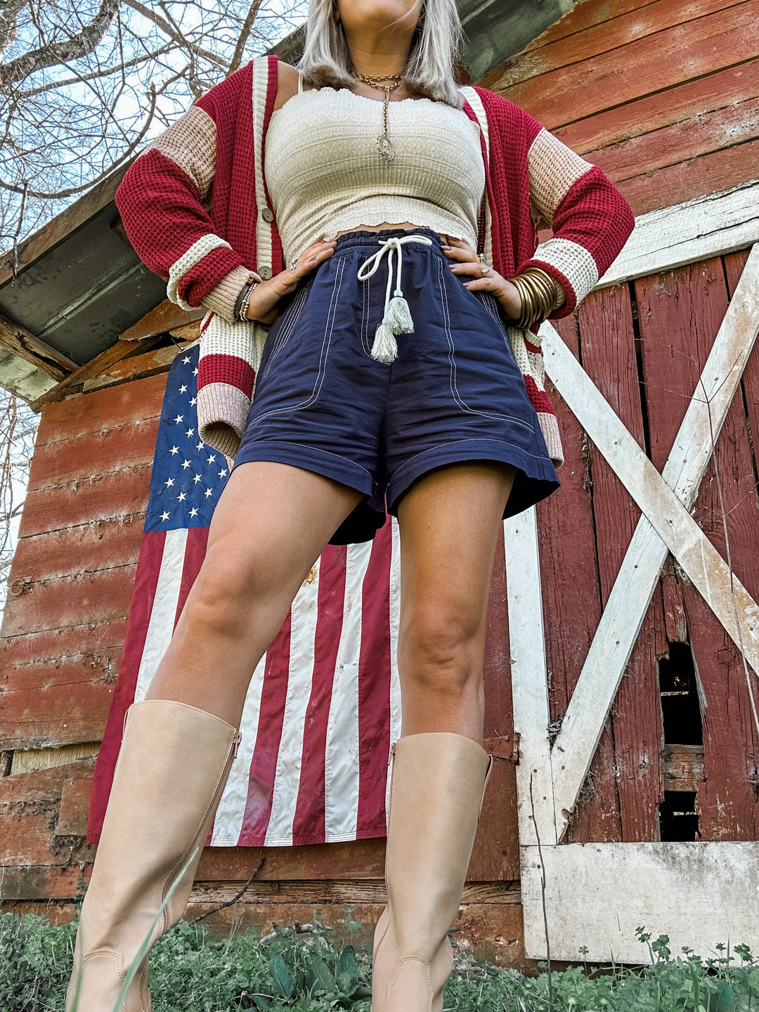 Contrast Classic Navy Shorts