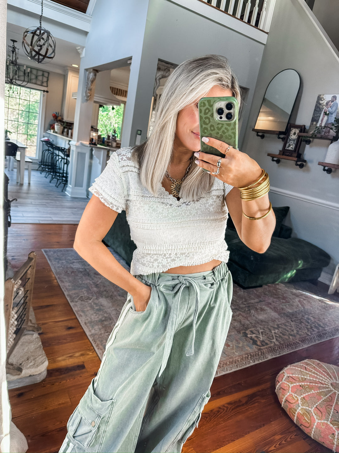 Casual Cut Track Pants - Olive