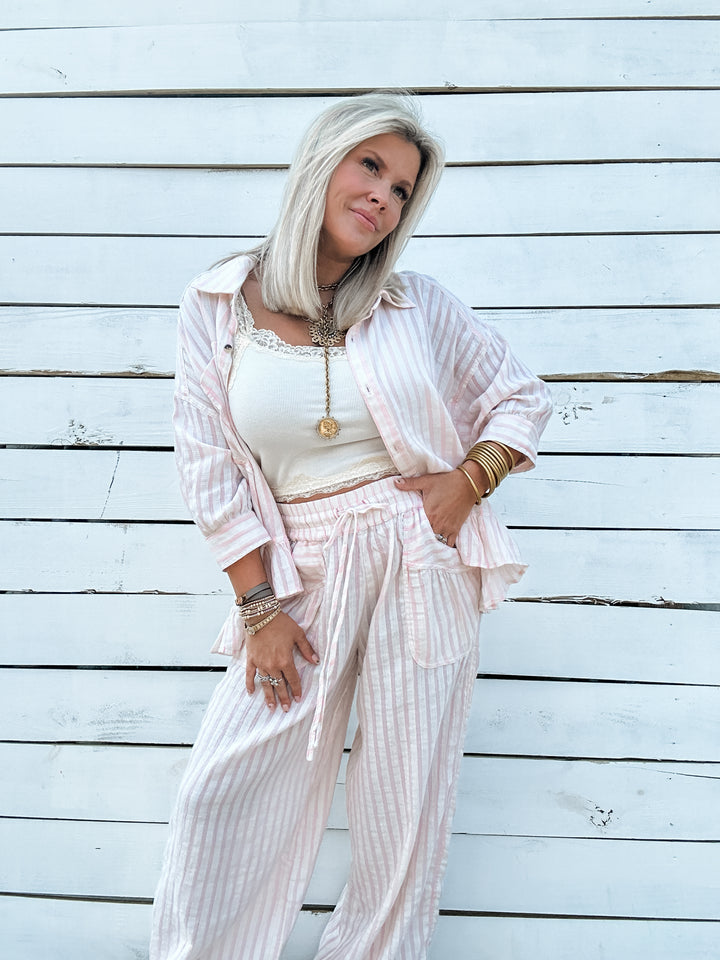 Calm Current Stripe Set - Pink