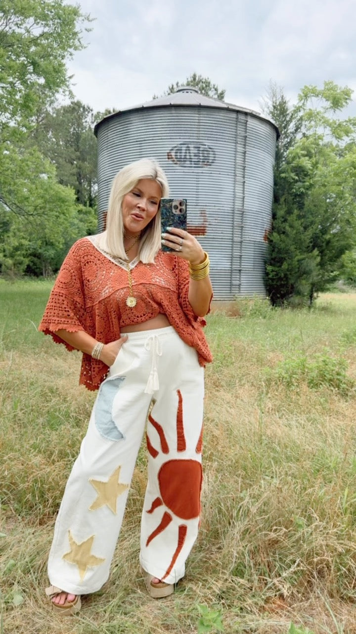 Cosmic Cowgirl Wide Leg Bottoms