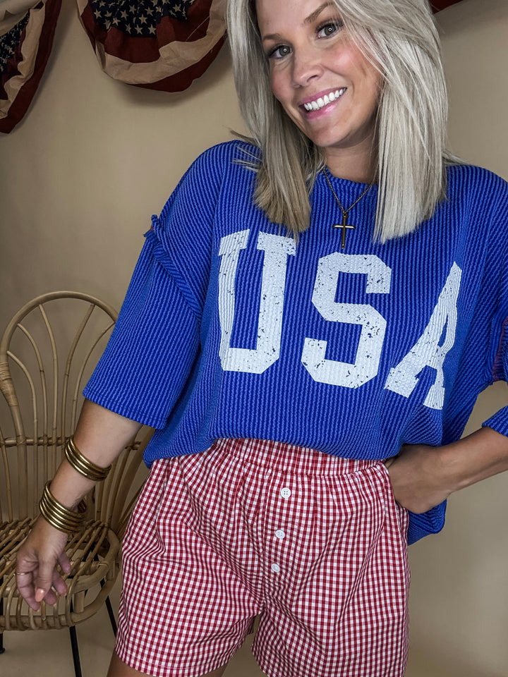 Born in the USA Top - Royal