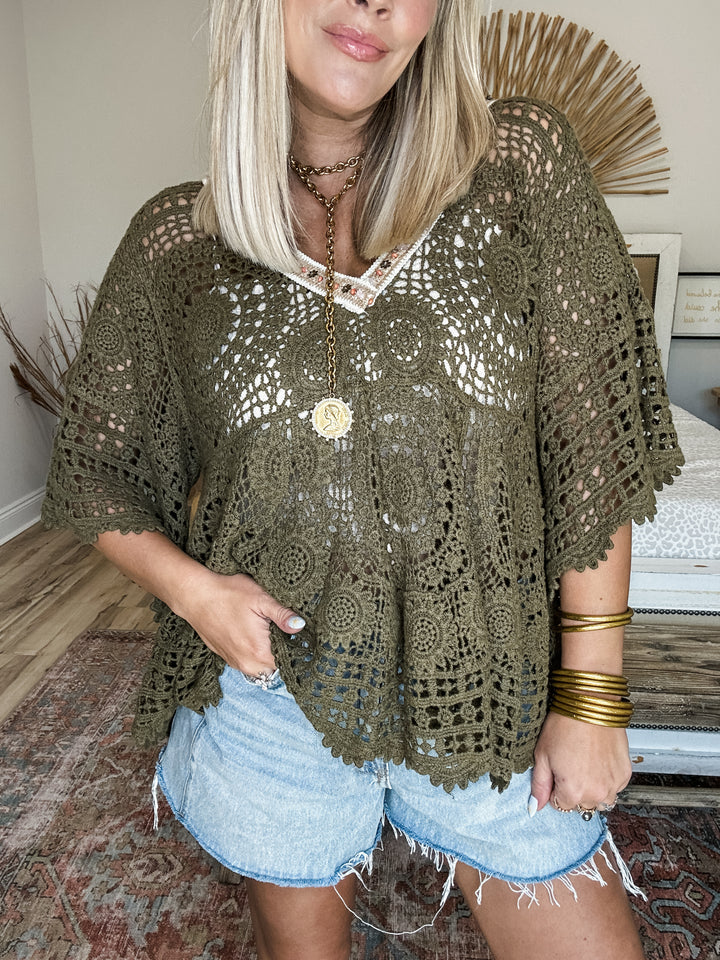 Fine Edge Top - Olive