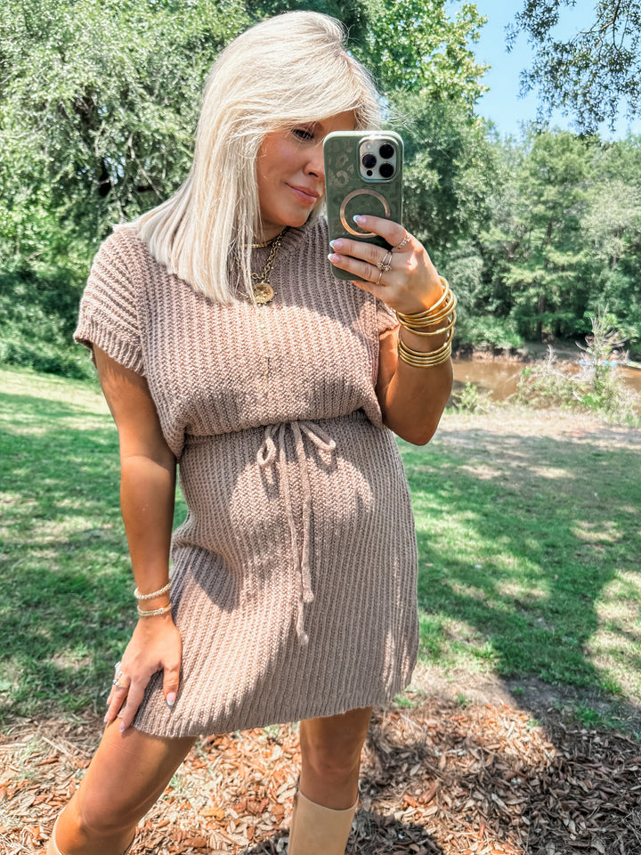 Easy Does It Textured Sweater Dress