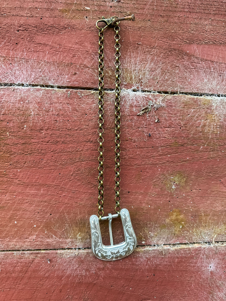 Antique Belt Buckle Necklace
