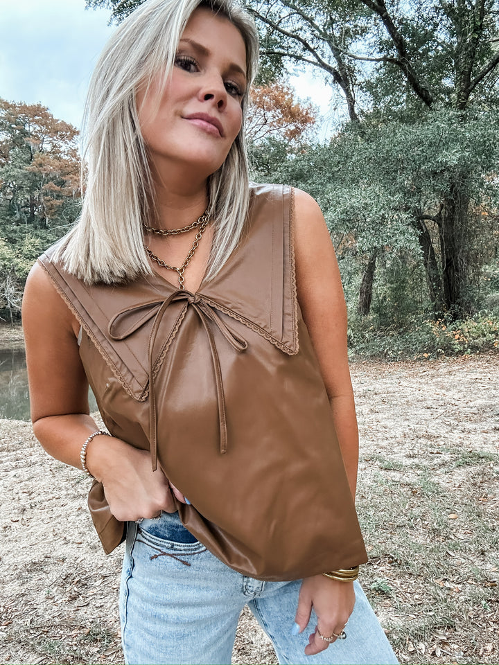 Autumn Edge Faux Leather Top