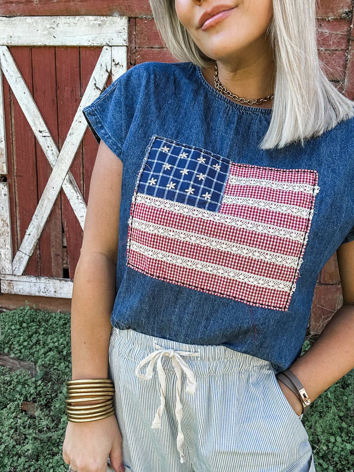 Star Spangled Stitch Top