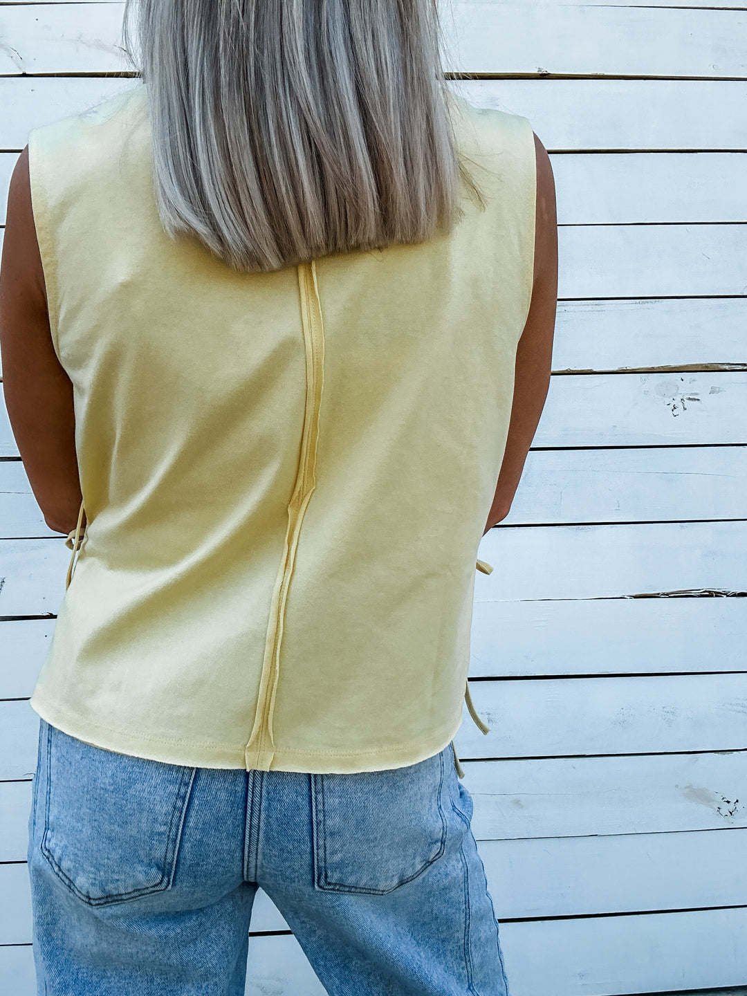 The Sweet Side Tank with Side Ties - Daisy