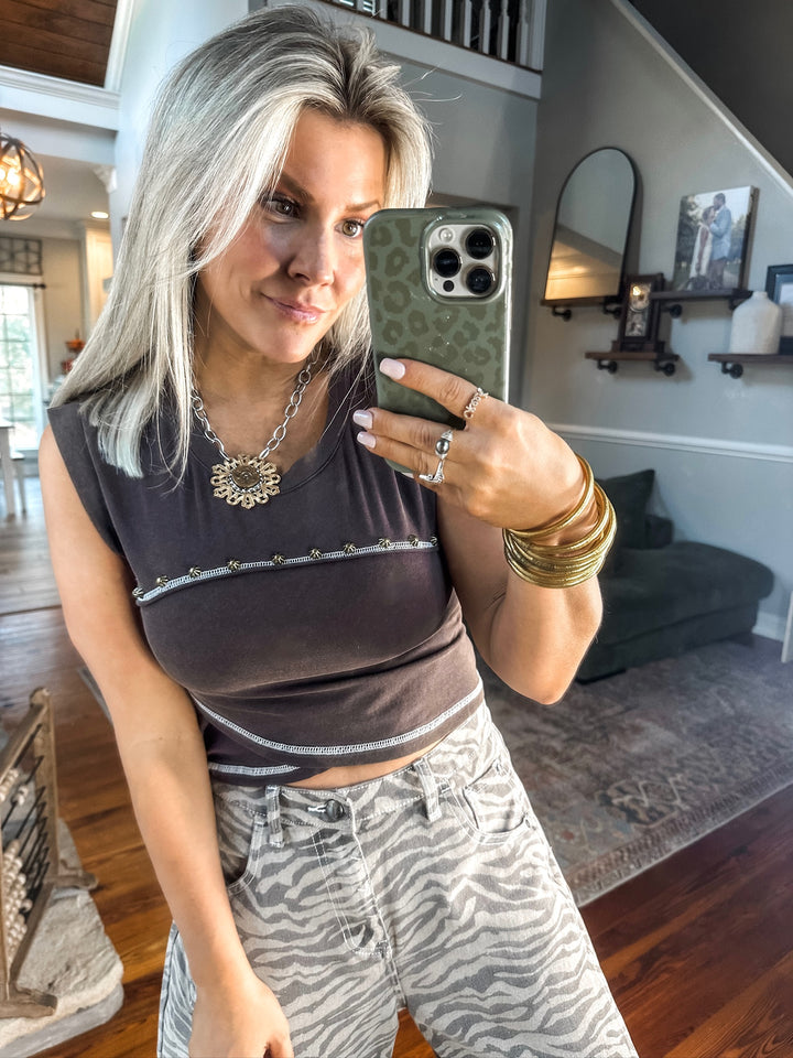 Everyday Edge Top - Coffee