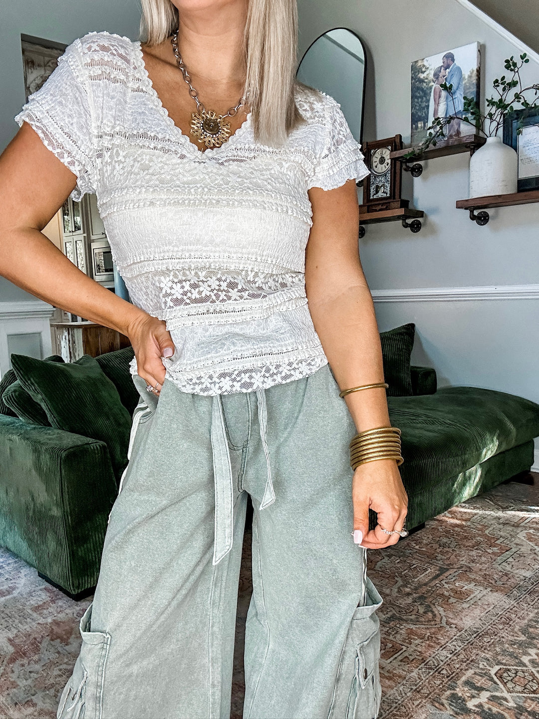 Casual Cut Track Pants - Olive