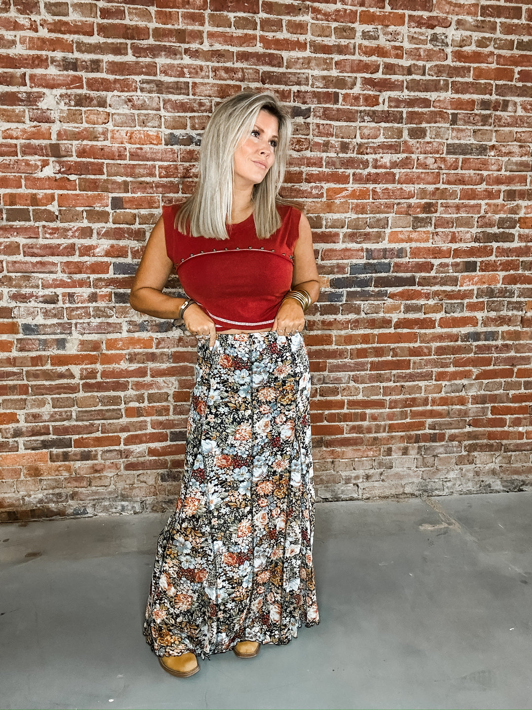 Vintage Soul Floral Maxi Skirt