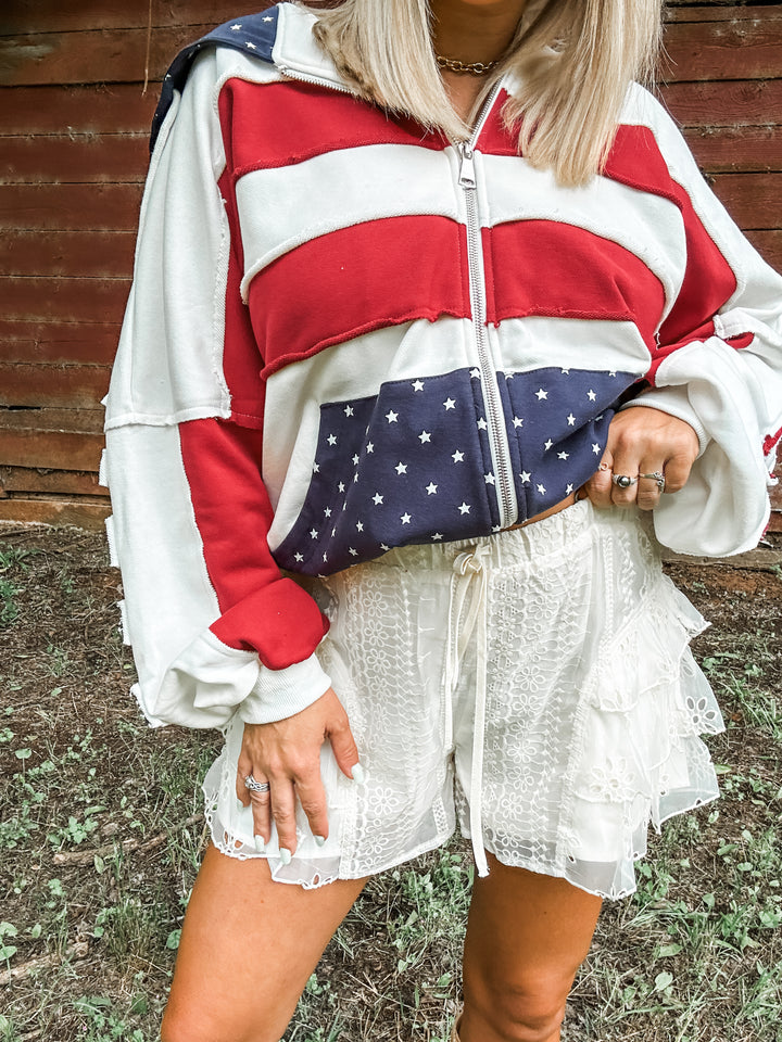 United States Patchwork Hoodie