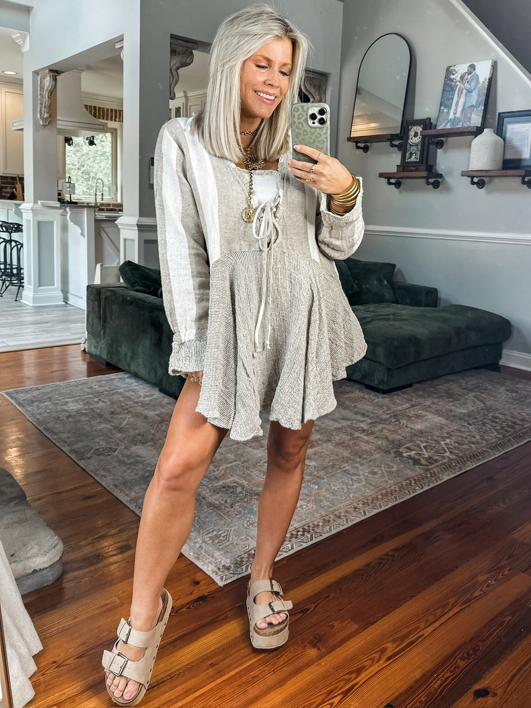 Driftwood Lace Mocha Multi Tunic