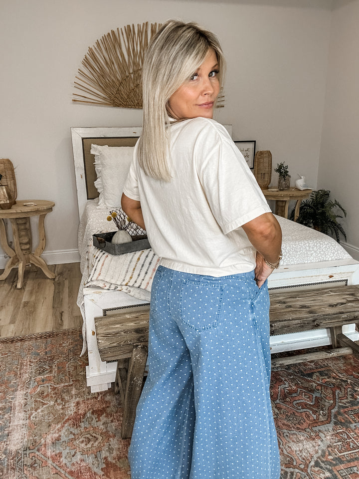 Main Event Polka Dot Drawstring Pants