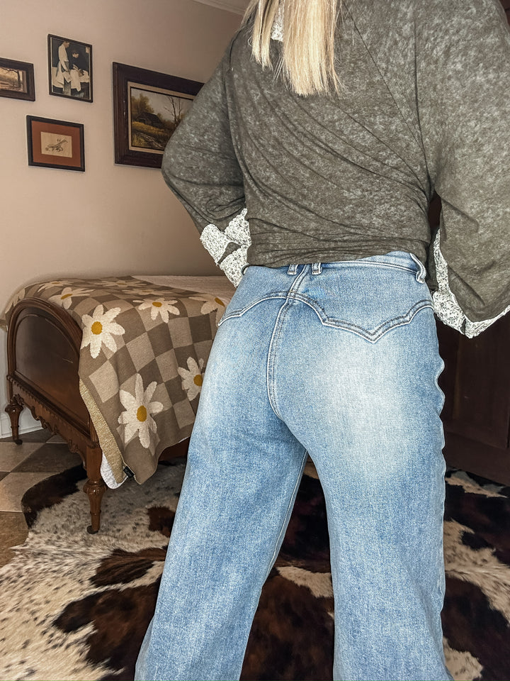 Back Story High Rise Double Pocket Denim