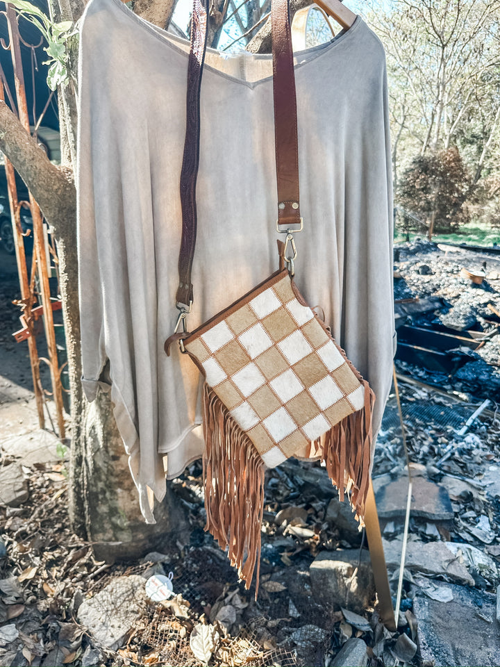 Stockdale Checkered Fringe Purse