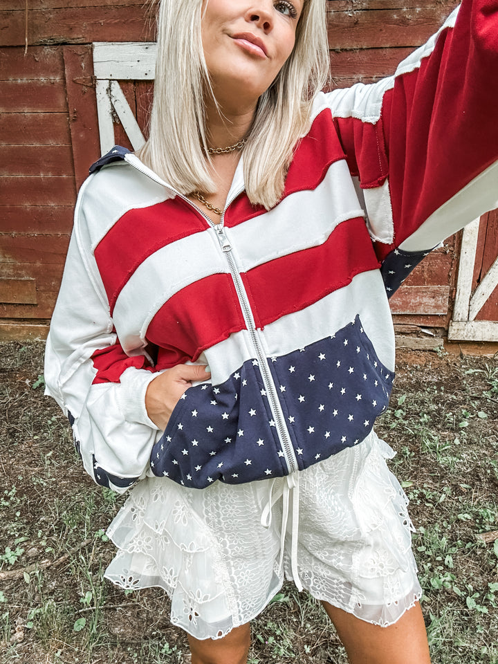 United States Patchwork Hoodie