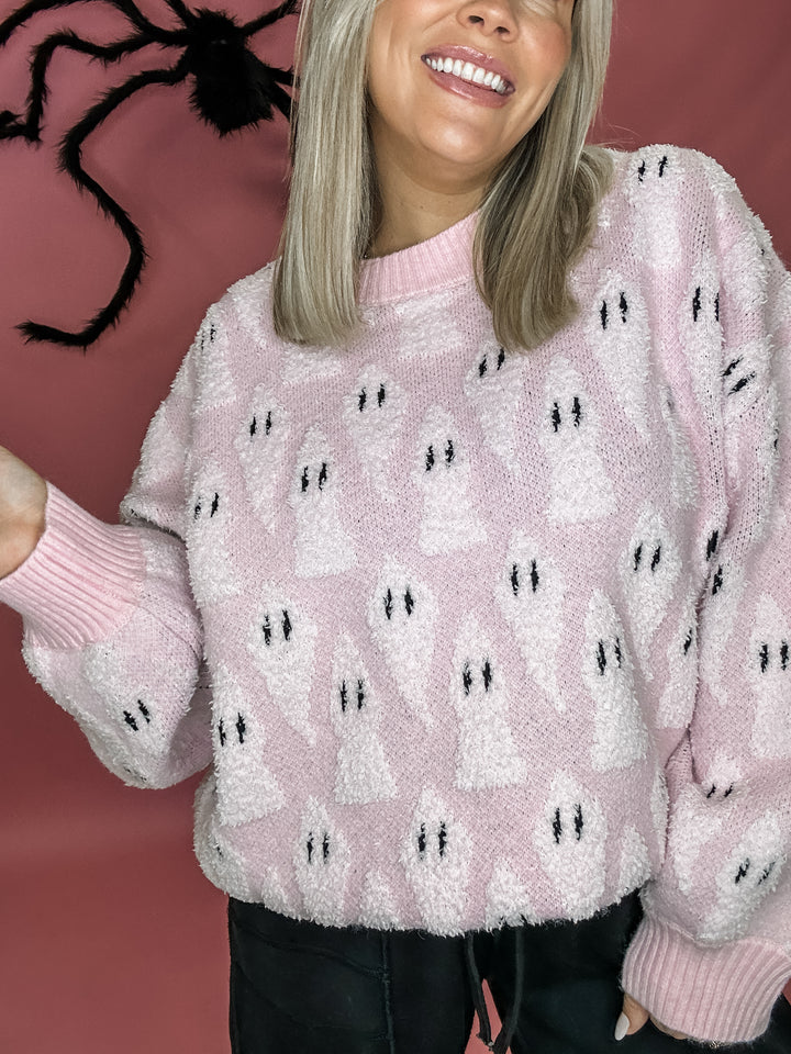 Boo Crew Pink Sweater