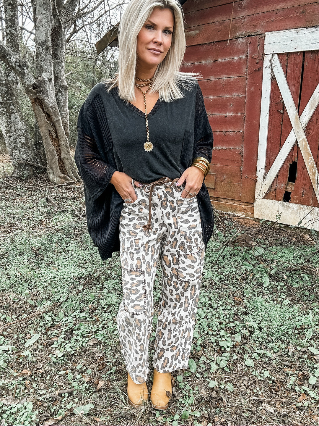 Take Chances Patchwork Top - Black