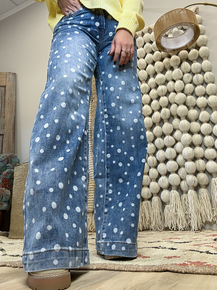 Spot On High Rise Wide Leg Denim