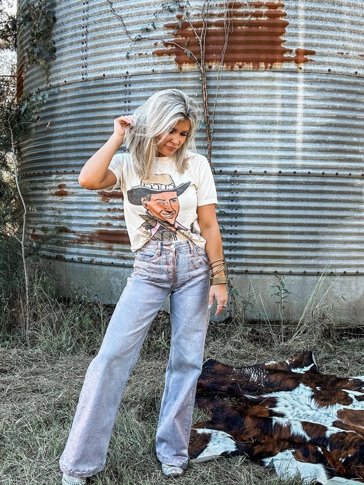 Cowgirl Chrome Metallic Foil Denim