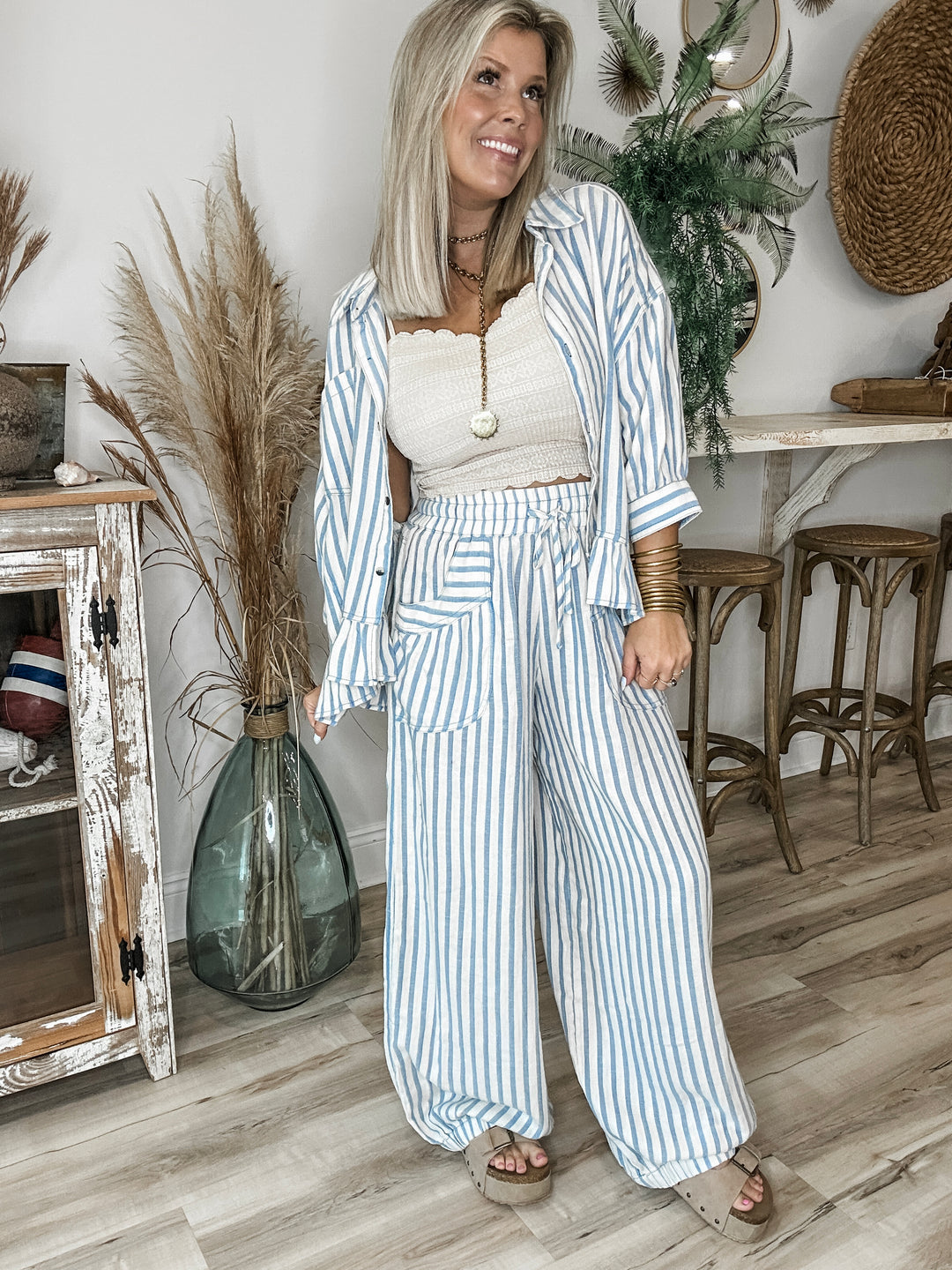 Calm Current Stripe Set - Blue