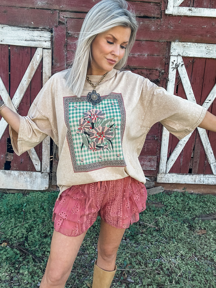 Floral State of Mind Mineral Wash Graphic Tee