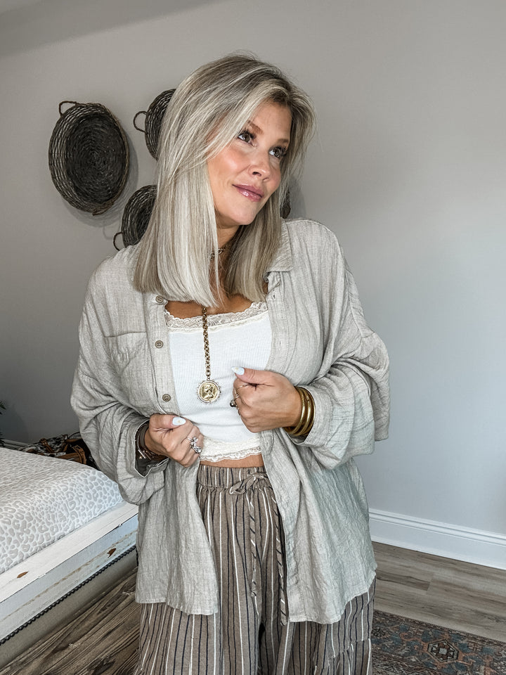 Drift Away Button Up