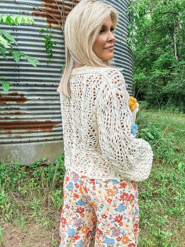 Petal Pop Crochet Sweater