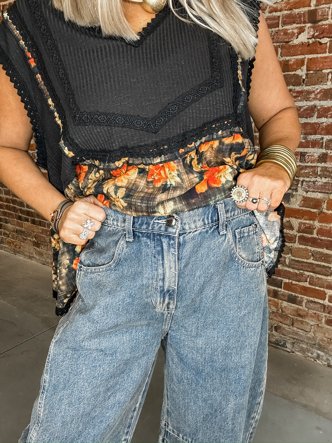 Downtown Dark Wash Barrel Denim