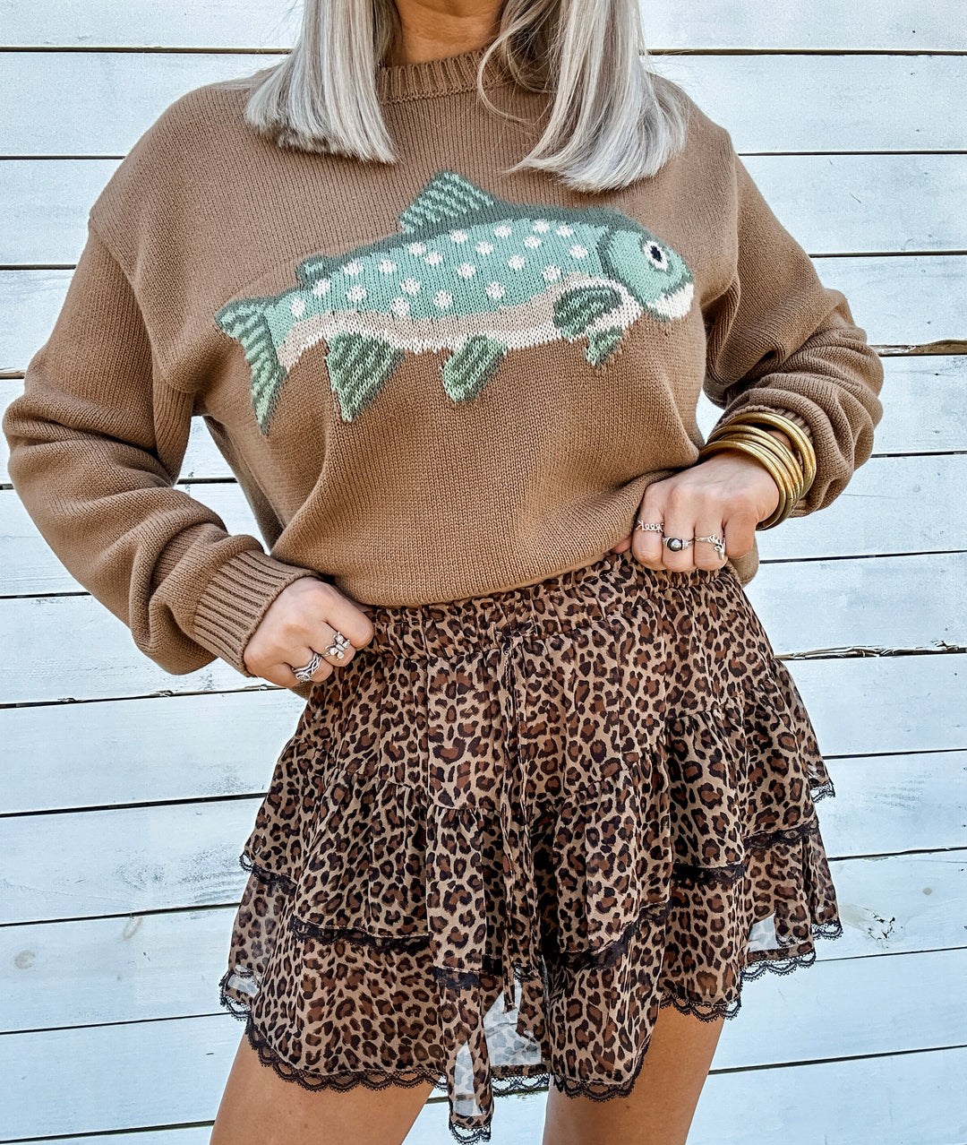 Catch of the Day Sweater - Mocha