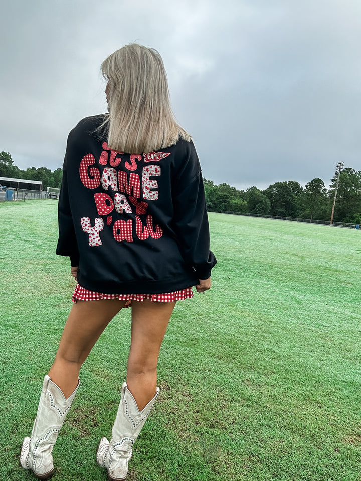 On The Move Gingham Printed Skort