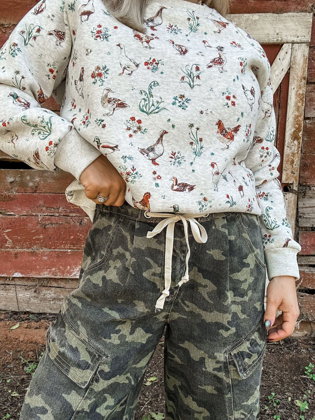 Sunday Morning Ducks and Chickens Sweatshirt