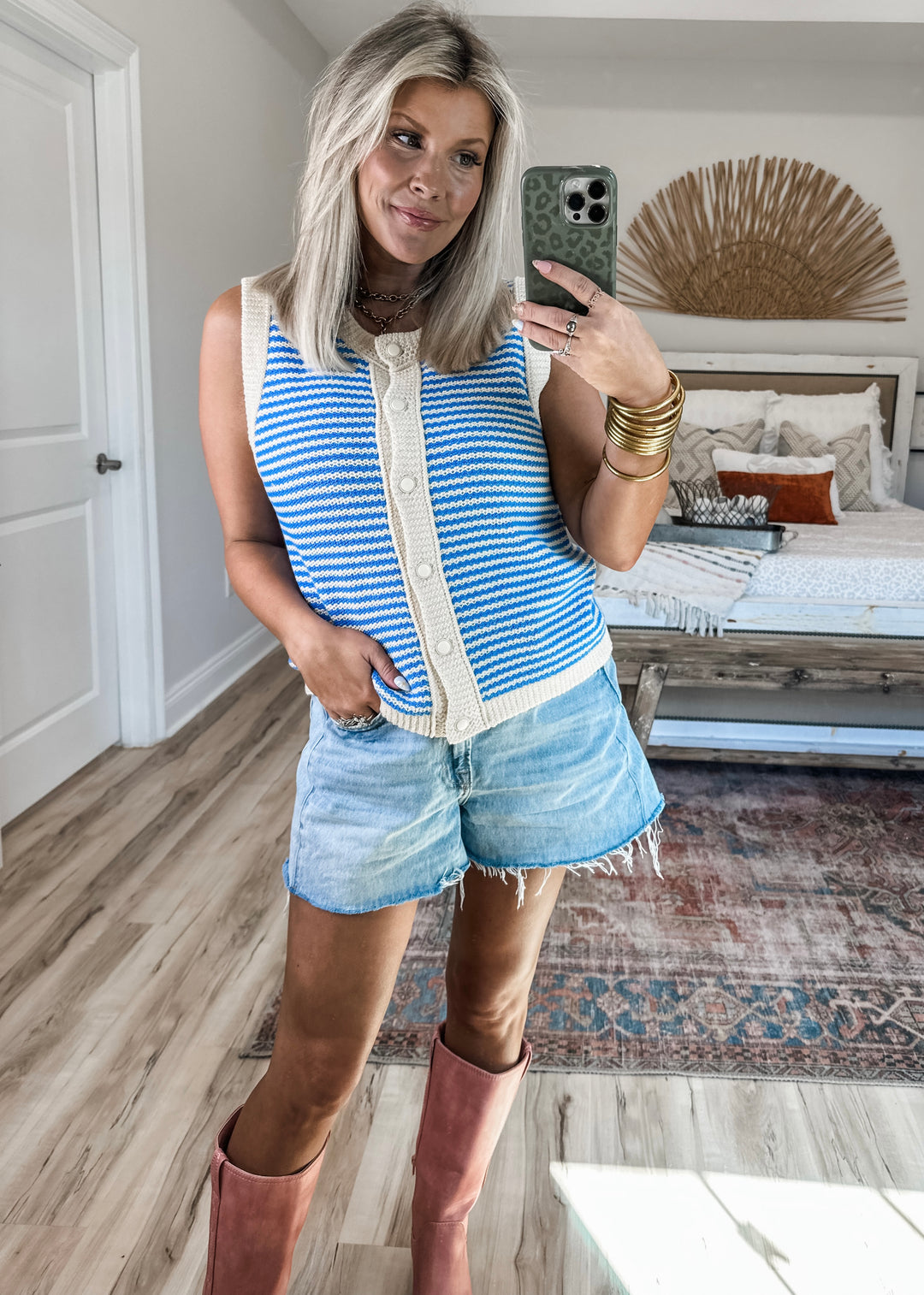 Blue Skies Stripe Top