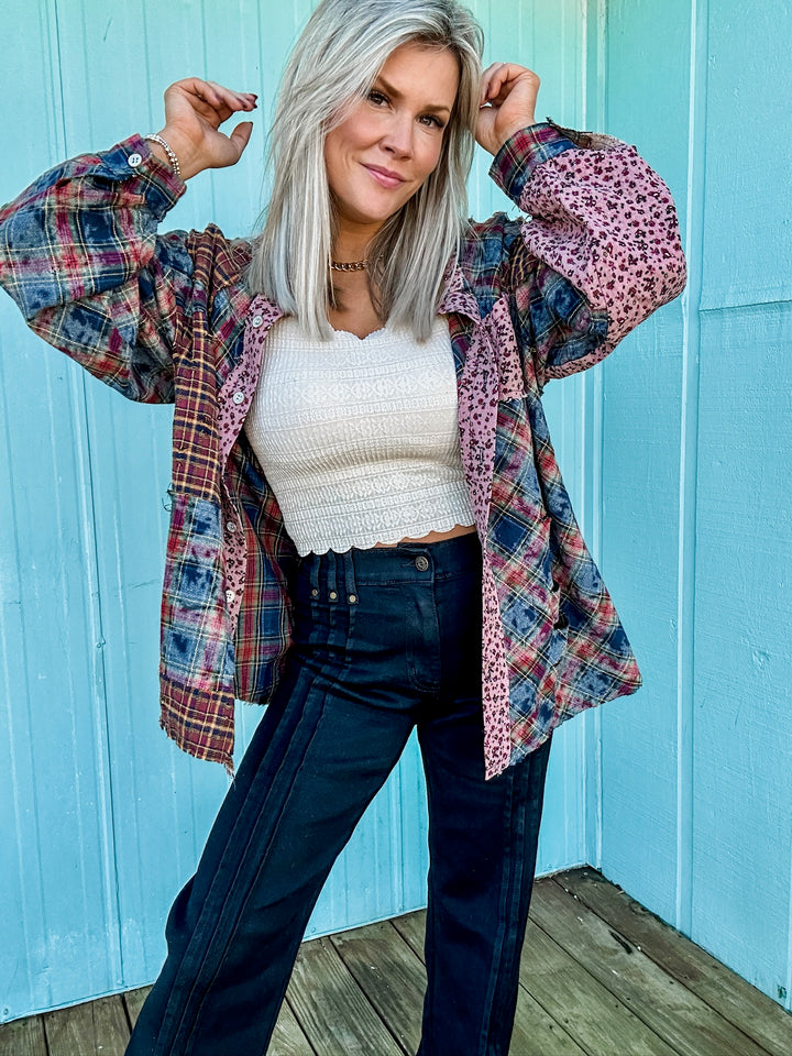 Easy Edge Black Pleated Denim