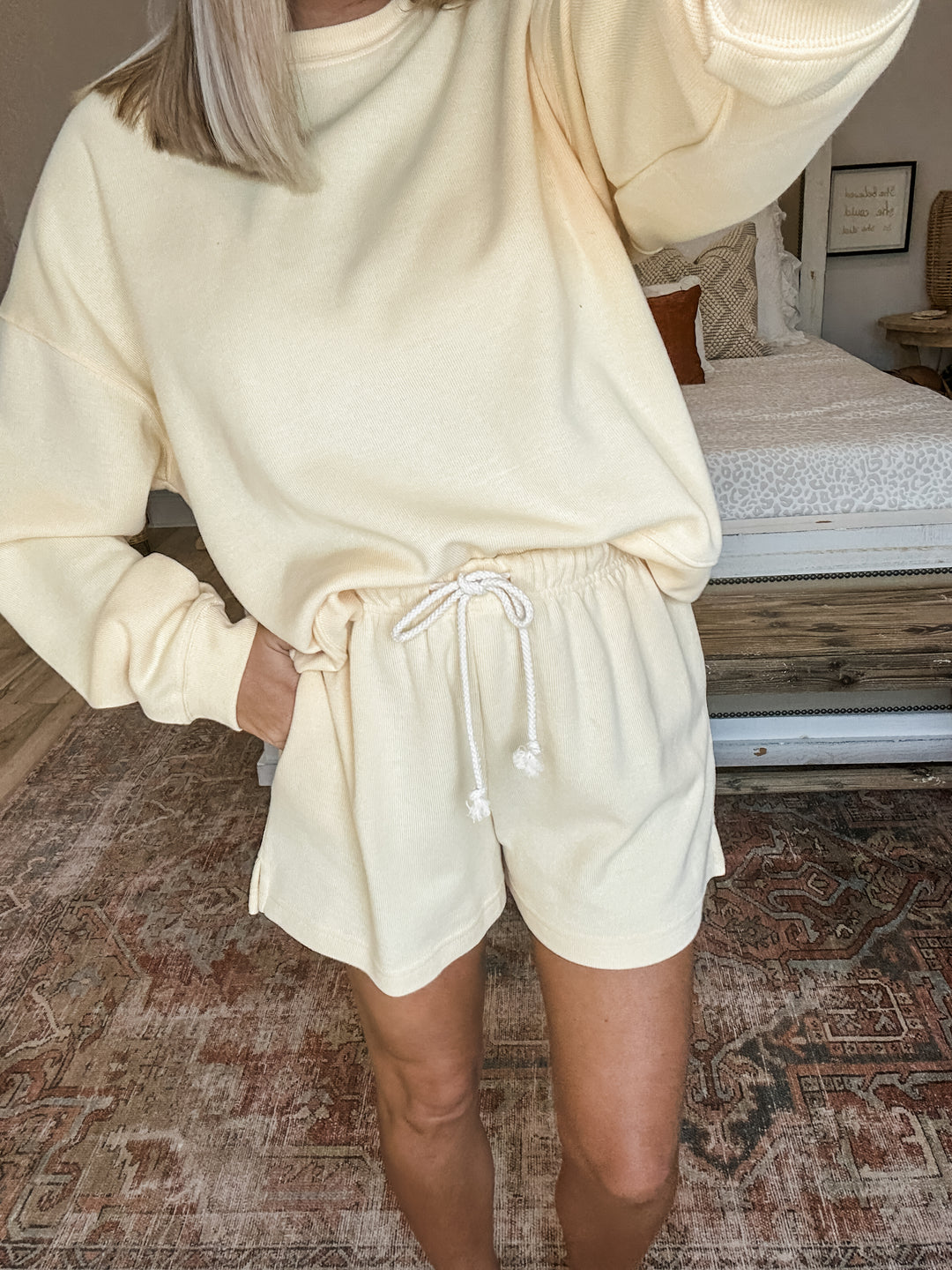 Better Day Butter Yellow Shorts Set
