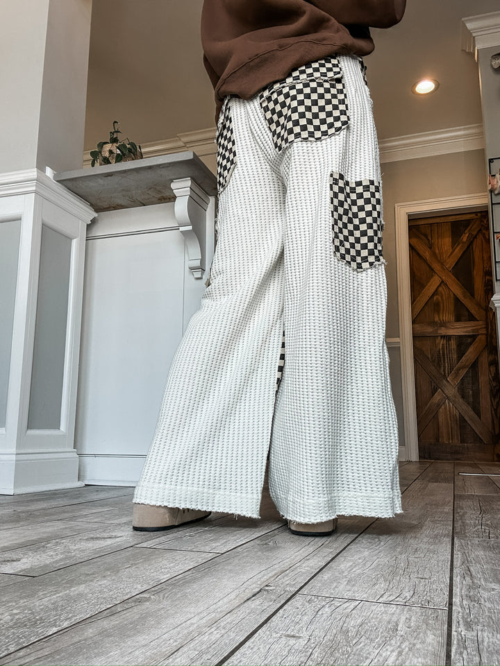 On The Grid Wide Leg Bottoms