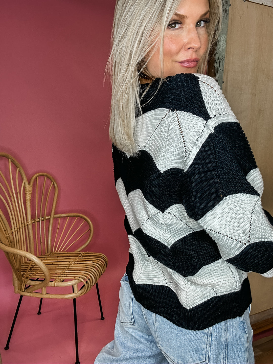 Ripple Knit Stripe Sweater DOORBUSTER