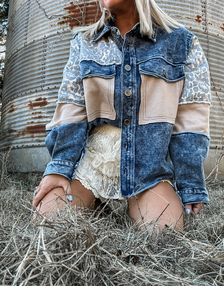 Roam Free Denim Mix Shacket