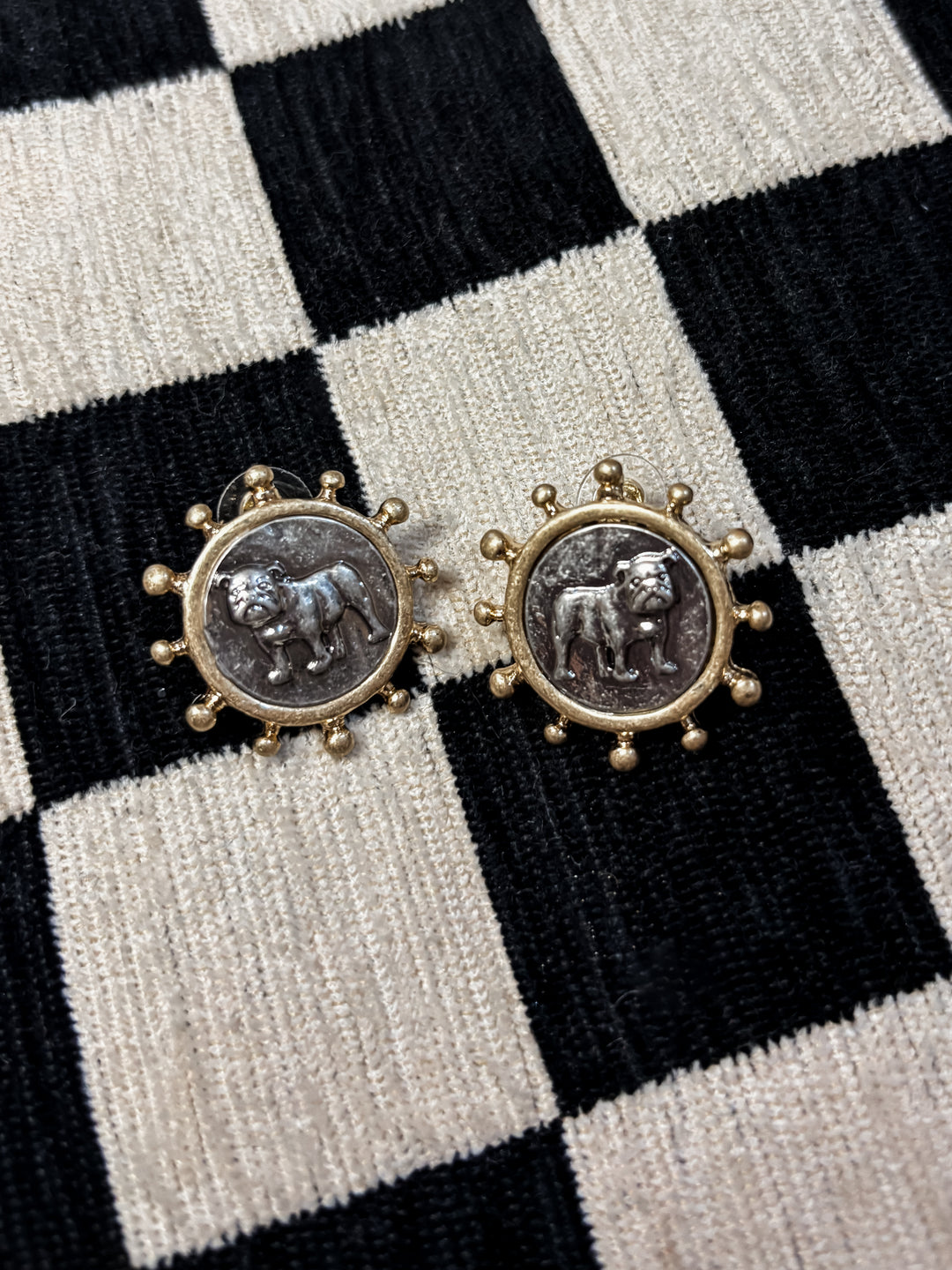 Two Tone Dog Earrings