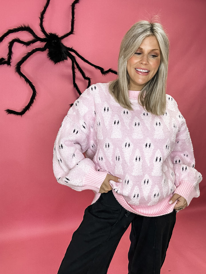 Boo Crew Pink Sweater