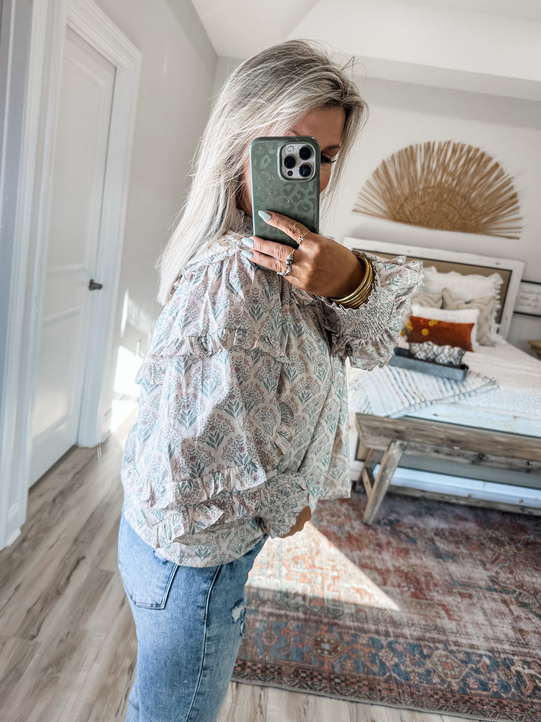 All the Right Feels Ruffle Sleeve Blouse