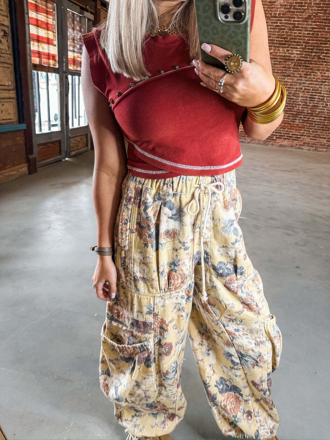 Memory Lane Floral Denim Bottoms